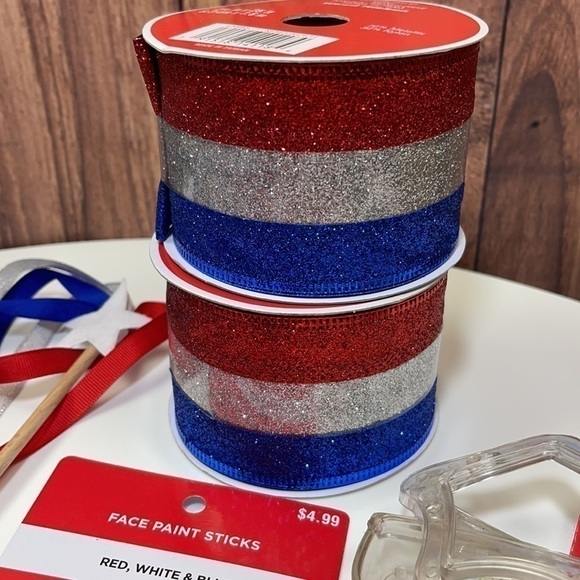 Michaels 4th of July Craft Ribbon Wands Flashing Star Glasses Earrings Bundle - Picture 7 of 16